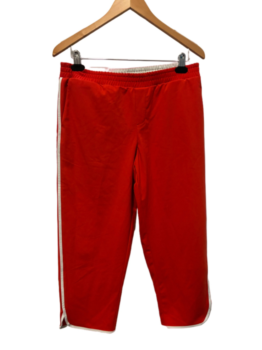 Women's Zara Track Pants wide leg Size S Red White Striped